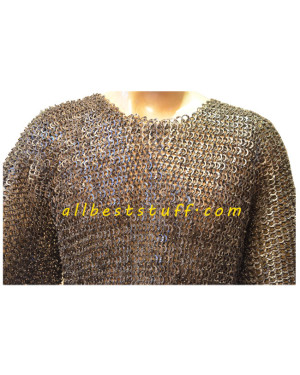 9 mm Flat Riveted Chain Mail Hauberk for Chest 36